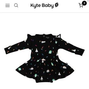 Kyte Baby - Long Sleeve Twirl Bodysuit Dress - Midnight Party - 12-18mo